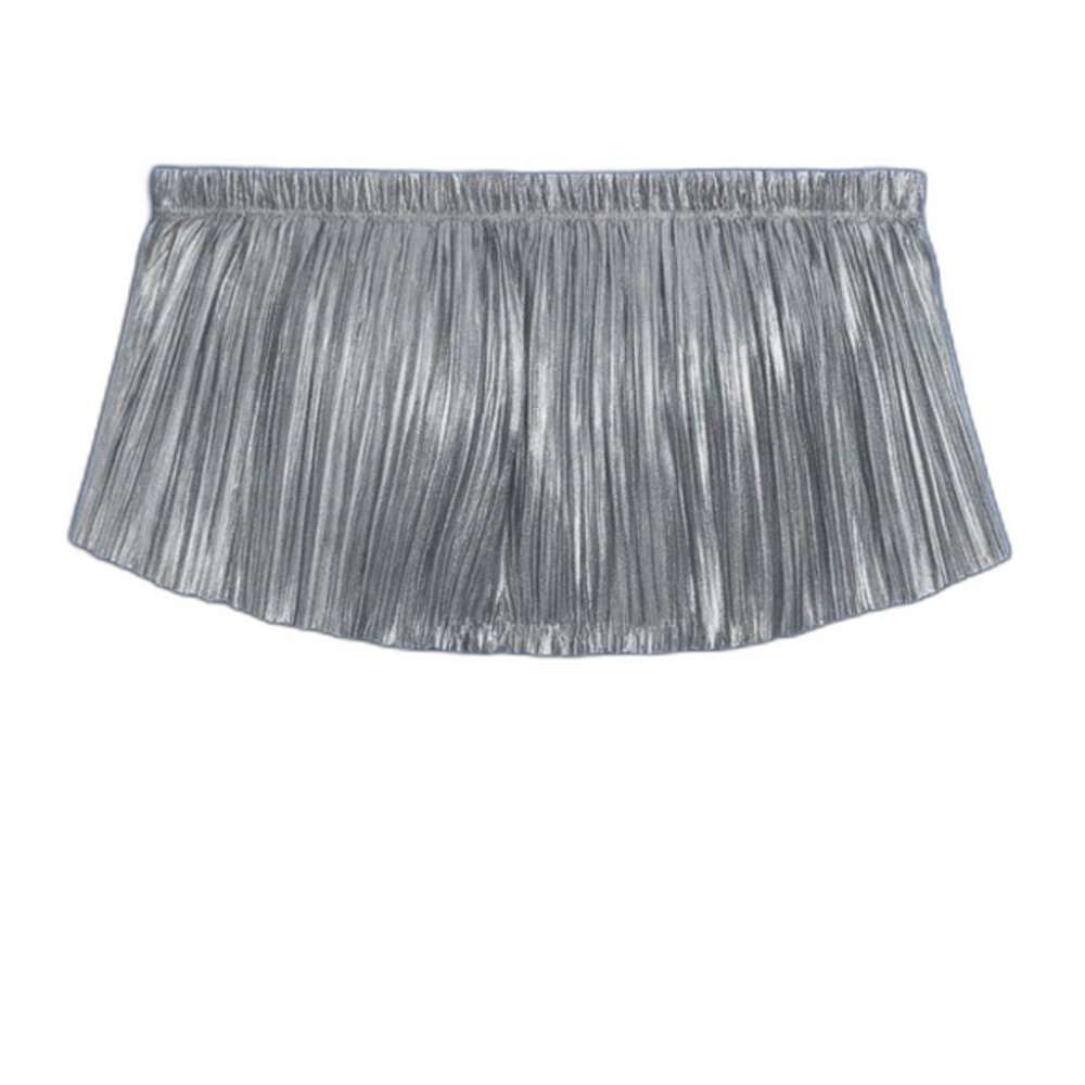 New Savage X Fenty Pleated Curvy Plus Bralette in Metallic Silver Size 3XL
